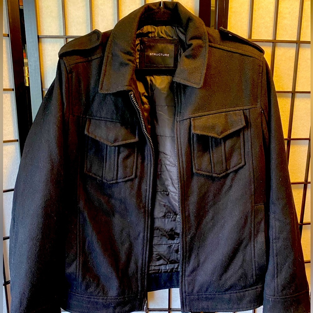 STRUCTURE Black Wool Coat